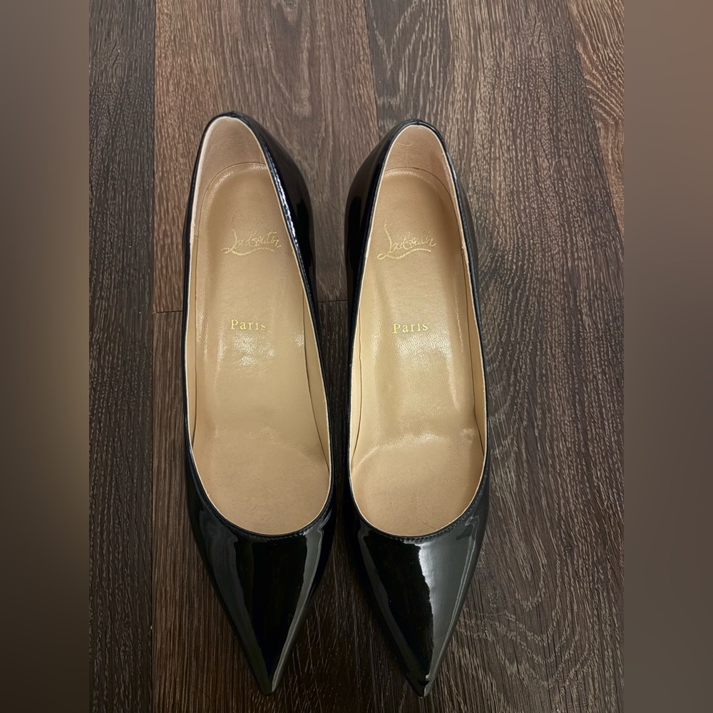 Christian Louboutin Black Patent Pointed Toe Pumps